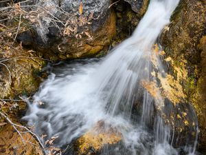 Preview wallpaper waterfall, landscape, water, stones, nature