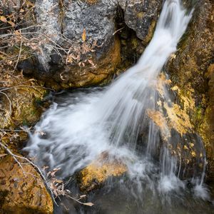 Preview wallpaper waterfall, landscape, water, stones, nature