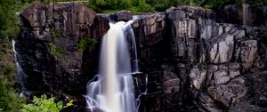 Preview wallpaper waterfall, long exposure, stones, water