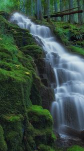 Preview wallpaper waterfall, moss, landscape, nature