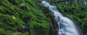 Preview wallpaper waterfall, moss, landscape, nature