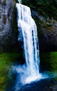 Preview wallpaper waterfall, moss, rock