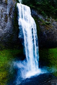 Preview wallpaper waterfall, moss, rock