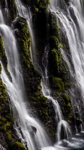 Preview wallpaper waterfall, moss, rocks, stone