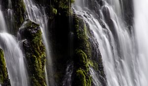 Preview wallpaper waterfall, moss, rocks, stone