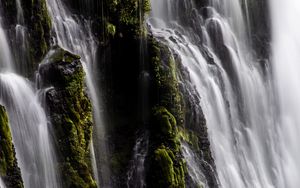 Preview wallpaper waterfall, moss, rocks, stone