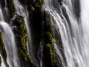 Preview wallpaper waterfall, moss, rocks, stone