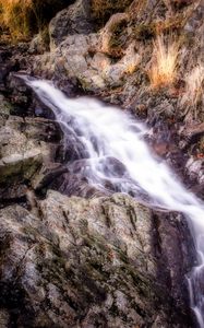 Preview wallpaper waterfall, mountains, rocks, hdr