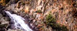 Preview wallpaper waterfall, mountains, rocks, hdr