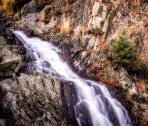 Preview wallpaper waterfall, mountains, rocks, hdr