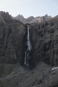 Preview wallpaper waterfall, mountains, rocks, cliff, landscape