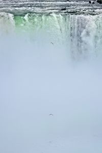 Preview wallpaper waterfall, niagara, fog, bird, nature