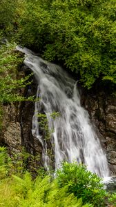 Preview wallpaper waterfall, plants, stones, water