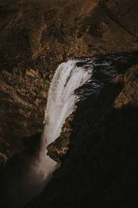 Preview wallpaper waterfall, precipice, current, iceland