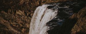 Preview wallpaper waterfall, precipice, current, iceland