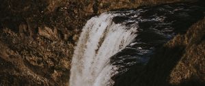 Preview wallpaper waterfall, precipice, current, iceland