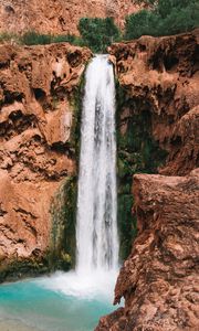 Preview wallpaper waterfall, precipice, stones