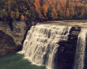 Preview wallpaper waterfall, precipice, water