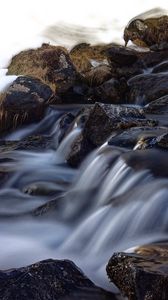 Preview wallpaper waterfall, rapids, course, stones