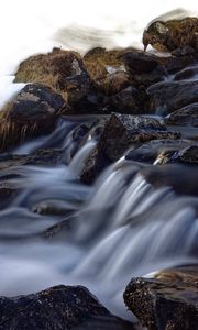 Preview wallpaper waterfall, rapids, course, stones