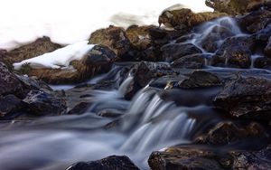 Preview wallpaper waterfall, rapids, course, stones