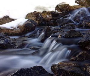 Preview wallpaper waterfall, rapids, course, stones