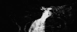 Preview wallpaper waterfall, river, bw, dark