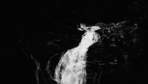 Preview wallpaper waterfall, river, bw, dark