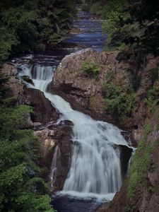 Preview wallpaper waterfall, river, cascade, stones, landscape