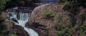 Preview wallpaper waterfall, river, cascade, stones, landscape