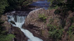 Preview wallpaper waterfall, river, cascade, stones, landscape