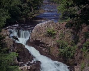 Preview wallpaper waterfall, river, cascade, stones, landscape