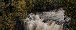 Preview wallpaper waterfall, river, forest, water, landscape, nature
