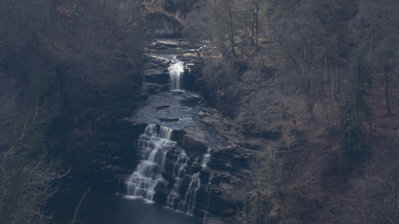 Wallpaper waterfall, river, forest, trees, landscape