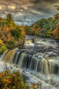 Preview wallpaper waterfall, river, mountains, hdr