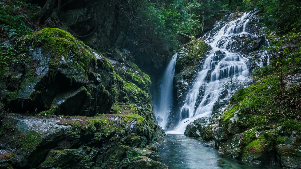 Wallpaper waterfall, river, rocks, water, nature