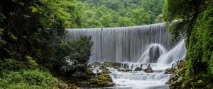 Preview wallpaper waterfall, river, rocks, splashes