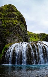 Preview wallpaper waterfall, river, stones, current