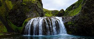 Preview wallpaper waterfall, river, stones, current