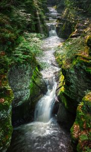 Preview wallpaper waterfall, river, stream, stones, water