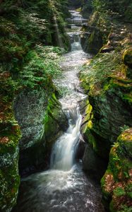 Preview wallpaper waterfall, river, stream, stones, water