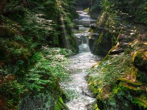 Preview wallpaper waterfall, river, stream, stones, water