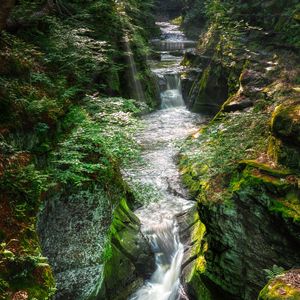 Preview wallpaper waterfall, river, stream, stones, water