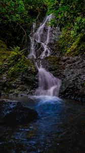 Preview wallpaper waterfall, river, stream, rock, water