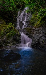 Preview wallpaper waterfall, river, stream, rock, water