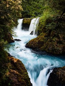Preview wallpaper waterfall, river, water, stream, nature