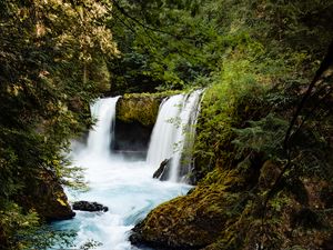 Preview wallpaper waterfall, river, water, stream, nature