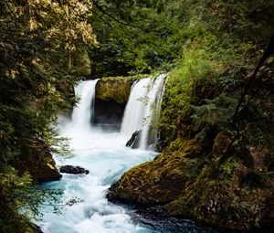 Preview wallpaper waterfall, river, water, stream, nature