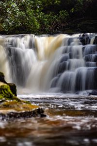 Preview wallpaper waterfall, river, water, stream, landscape, nature