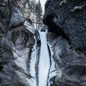 Preview wallpaper waterfall, rock, cliff, water, ice